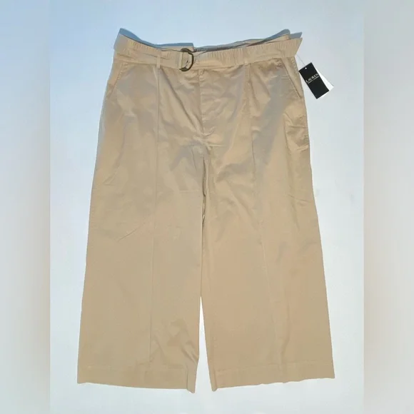 NEW  Womens Size 16  Ralph Lauren Micro-Sanded Twill Belted Wide-Leg  Pants $145 - Picture 2 of 16